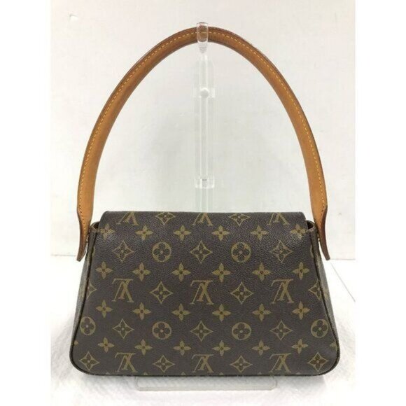 Authentic Louis Vuitton Mini Looping Monogram Tote Shoulder Hand Bag Y2K Brown - Picture 5 of 16